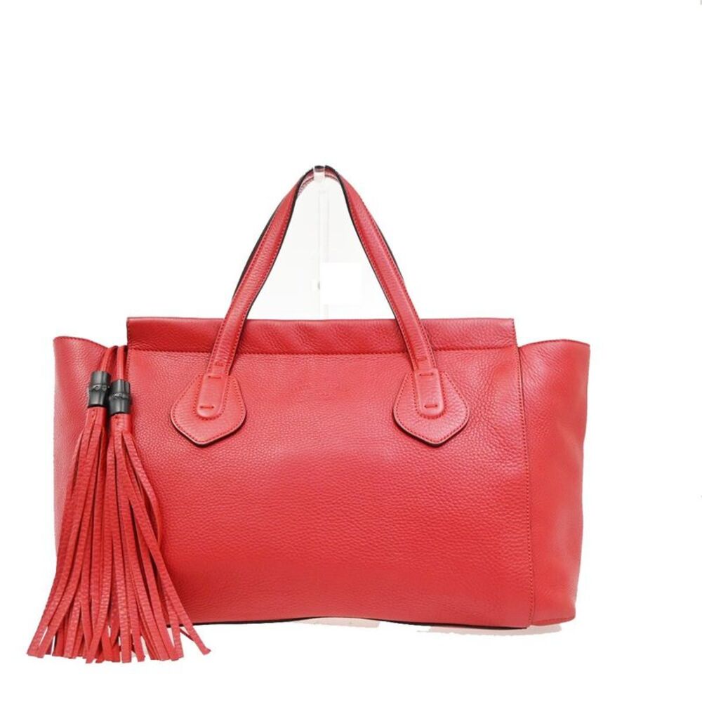 Gucci Lady Tassel Top Handle Leather Red Leather Handbag